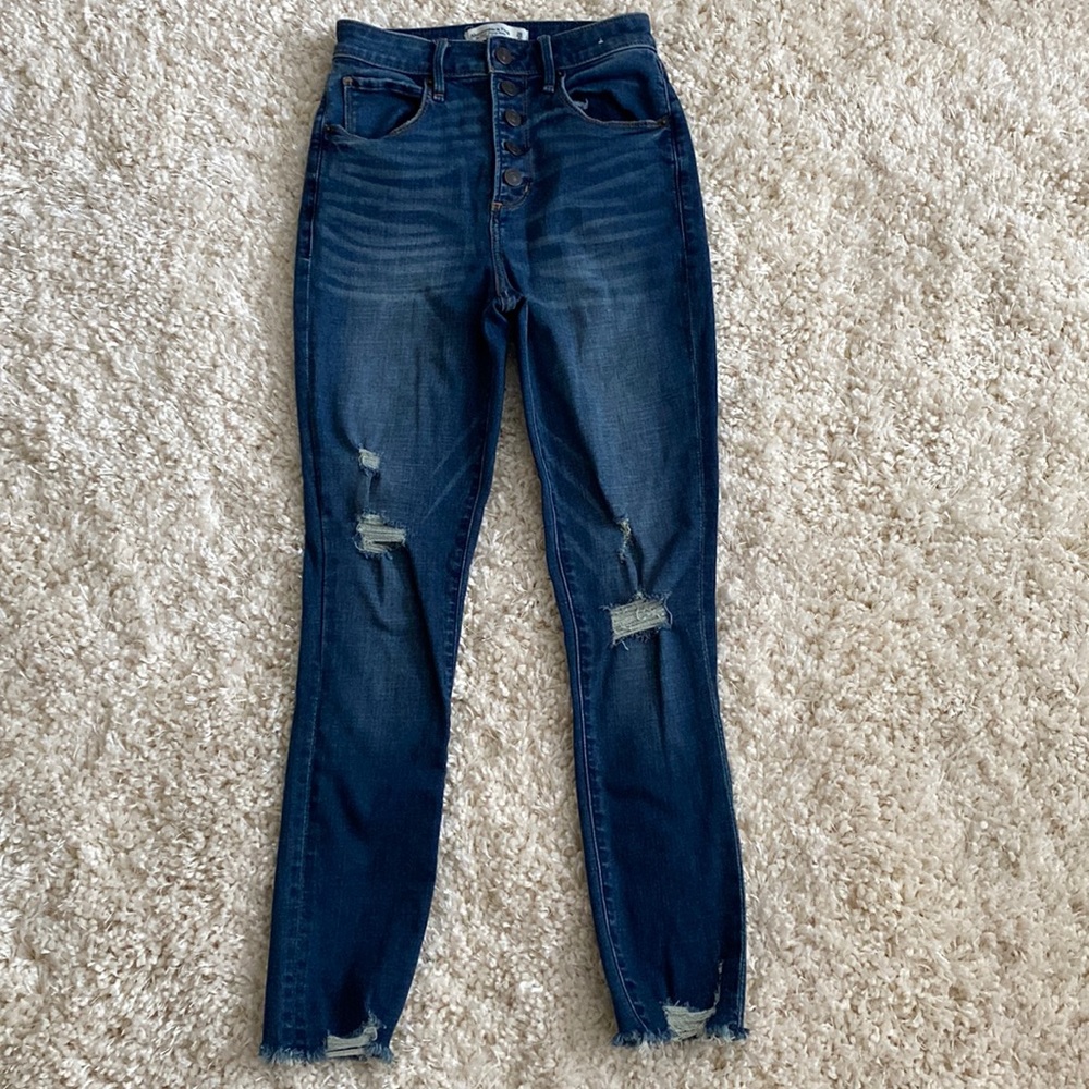 Abercrombie & Fitch Curve Love High Rise Super Skinny Ankle Jeans